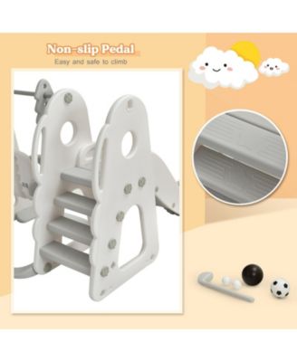 6 in 1 Toddler Slide and Swing Set with Ball Games