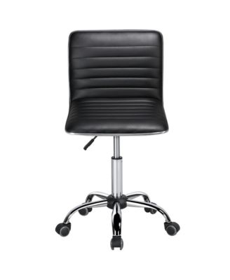 PU Leather Low Back Swivel Armless Office Chair