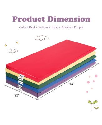 5 Pack 2 Inch Toddler Thick Rainbow Rest Nap Mats