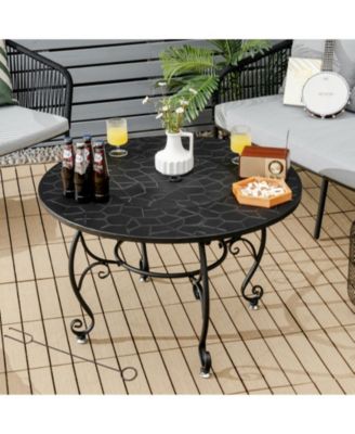 35.5 Feet Patio Fire Pit Dining Table With Cooking BBQ Grate