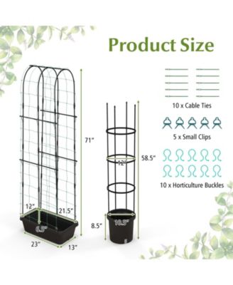 2 Pack Garden Planters with Trellis Cucumber Trellis Tomato Cage