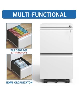 Simplie Fun 2-Drawer Mobile File Cabinet, Lockable, Fully Assembled