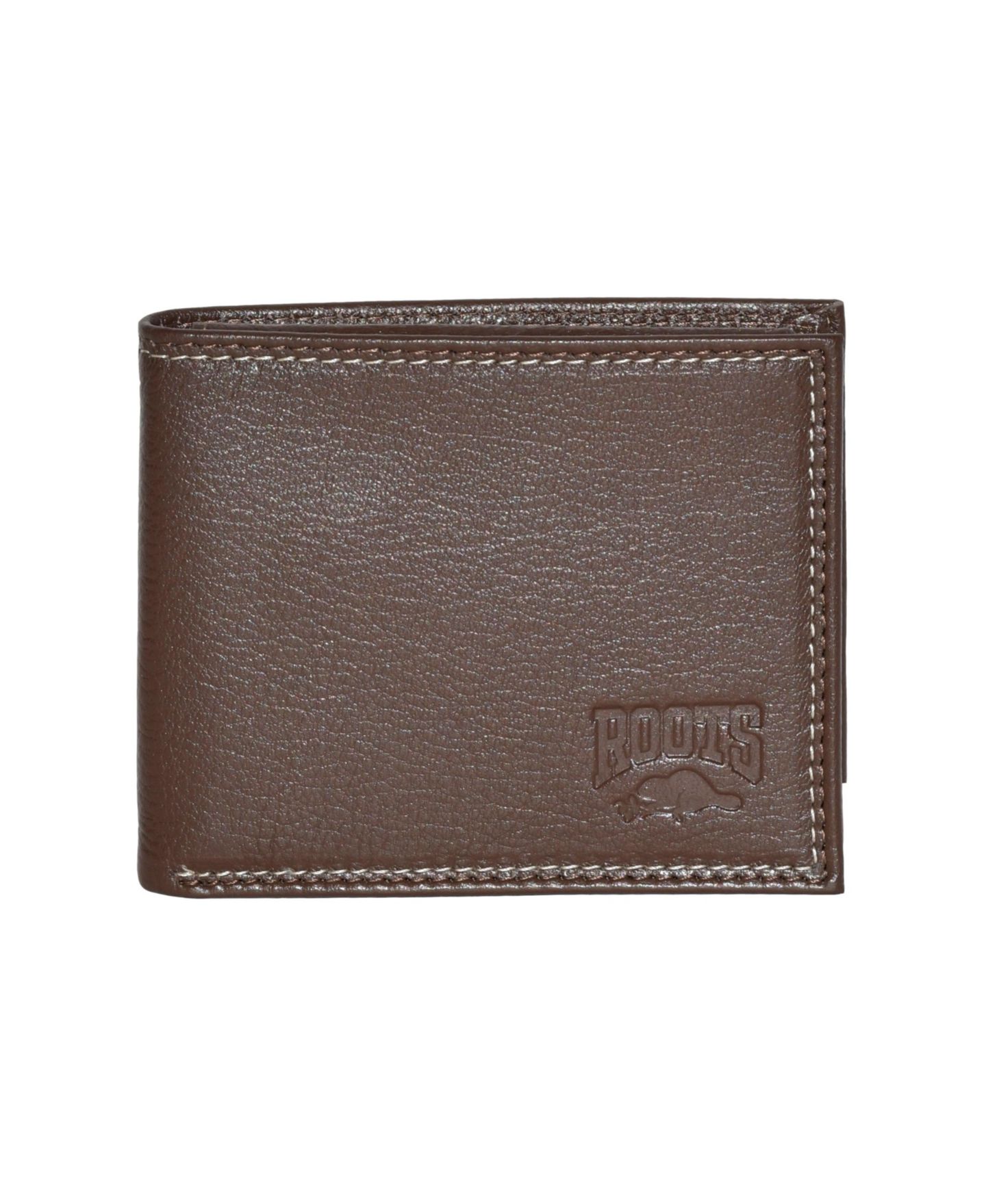 Мужской кошелёк Roots Leather Slim Wallet, цвет: Коричневый — фото 1