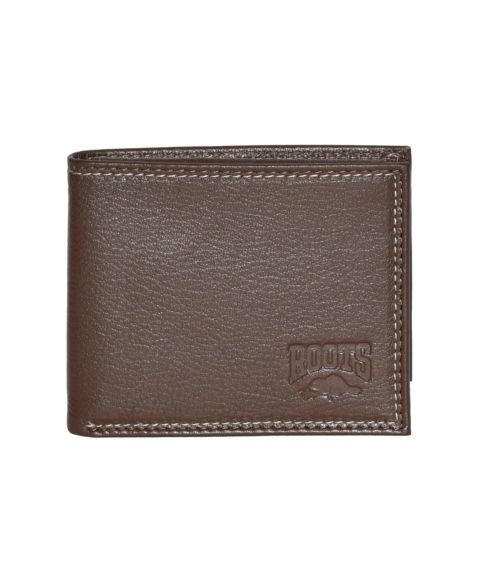 Мужской кошелёк Roots Leather Slim Wallet, цвет: Коричневый