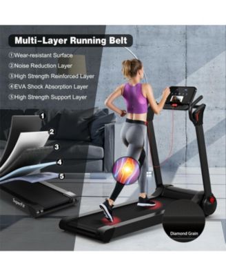 2.25 HP Electric Motorized Folding Running Treadmill Machine with LED Display-Black
