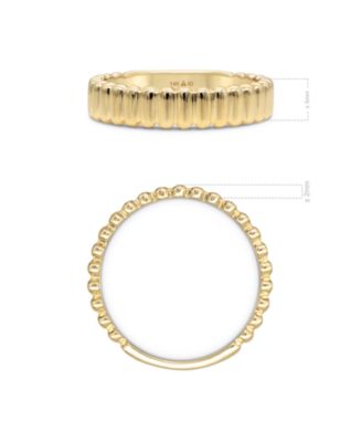Ribbed Band Ring in 14K Gold, Size 8, approx. 2.9 grams