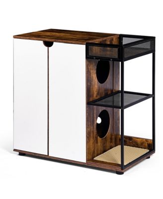 Streamdale Rustic Brown Cat Litter Cabinet