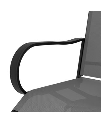 Outdoor Swivel Bar Stools with Armrests, 2-Pack