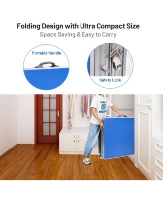 60 Inch Portable Tennis Ping Pong Folding Table with Accessories-Blue