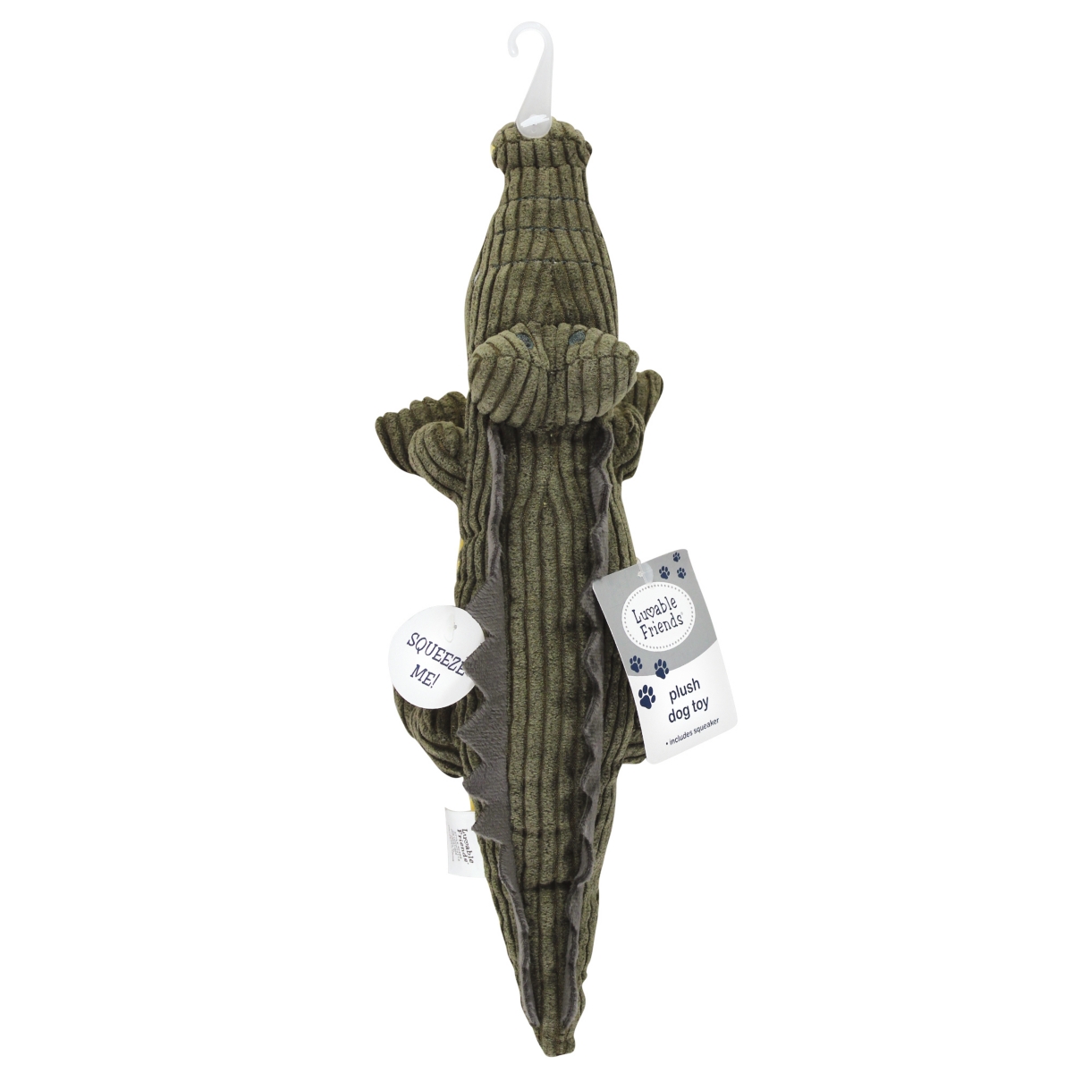 Luvable Friends Unisex Squeaky Plush Dog Toy with Rope