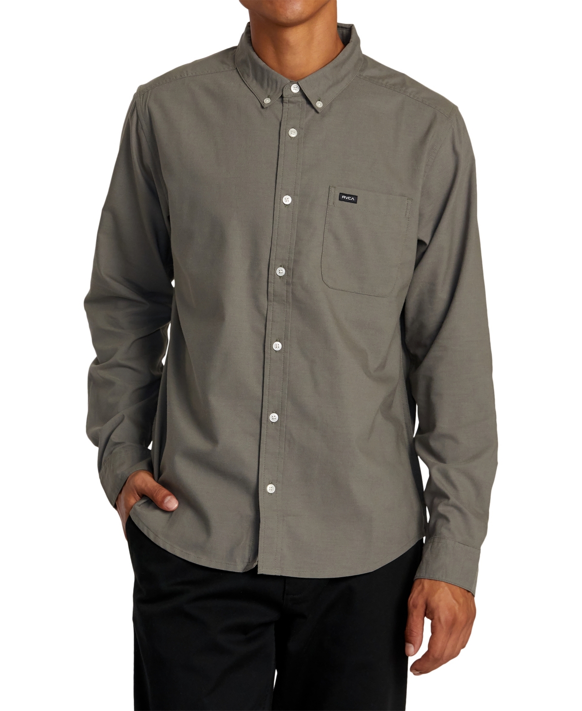 Rvca Men's That'll Do Stretch Long Sleeve Woven Shirt