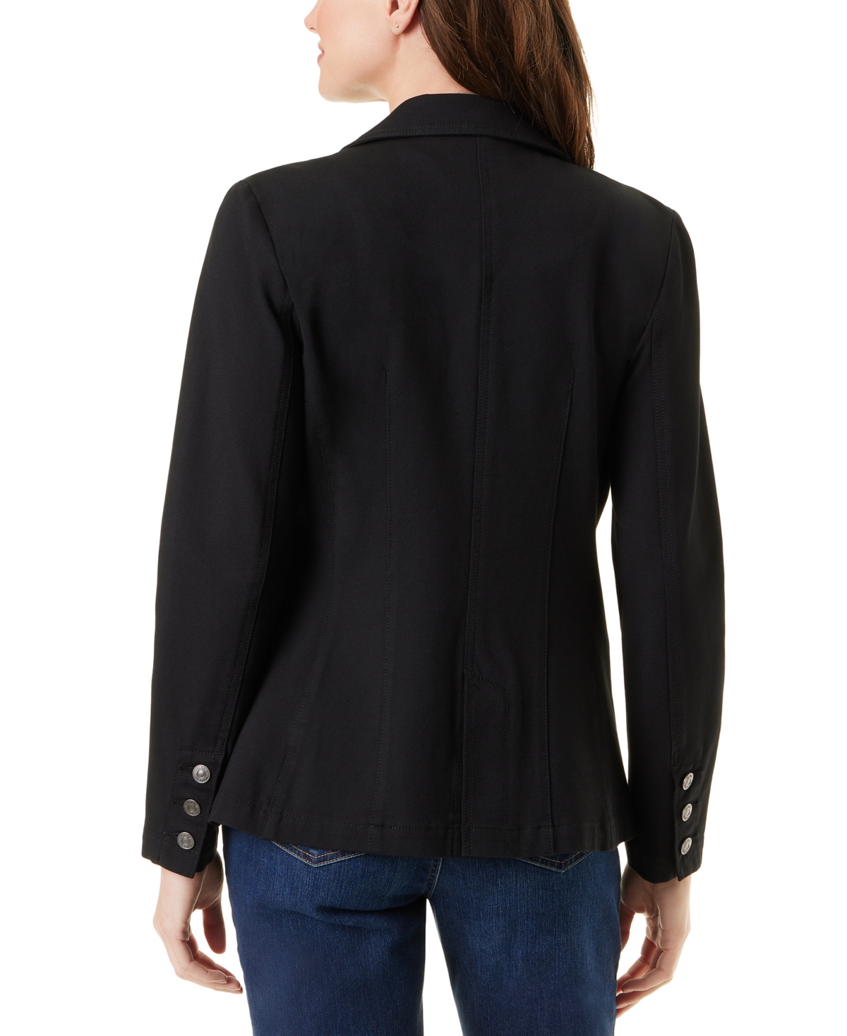Gloria Vanderbilt Women's Denim One-button Blazer In Black