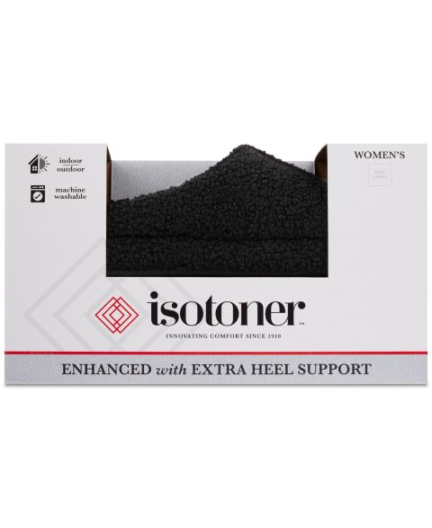 Женские сабо Isotoner Signature Fiona Berber Clog Slippers, цвет: Чёрный