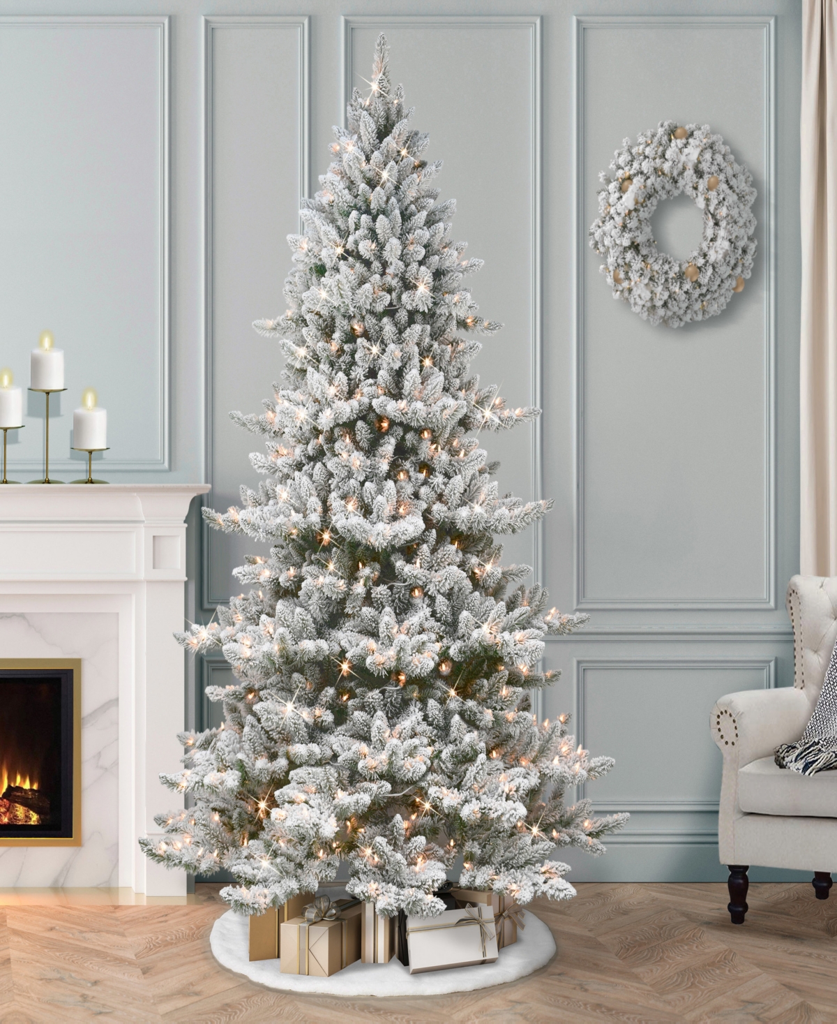 Puleo Pre-lit Artificial Fir Tree 9 Ft In Green