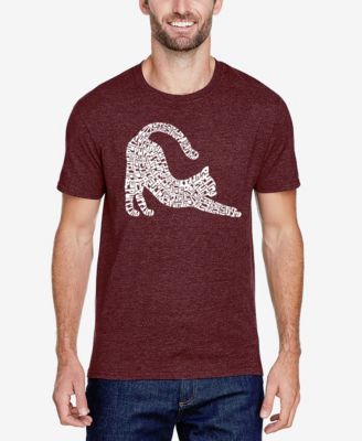Men's Cotton/Poly Blend Word Art T-Shirt - Stretching Cat