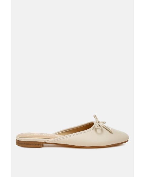 Женские сабо London Rag Eras Bow Slip-On Flat Mules, цвет: Бежевый