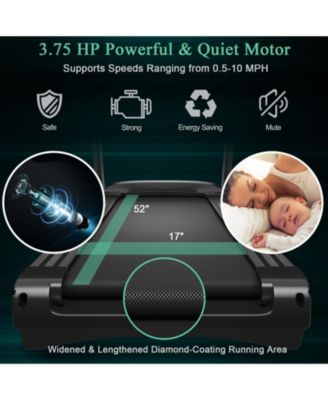 3.75HP Electric Folding Treadmill with Auto Incline 12 Program APP Control