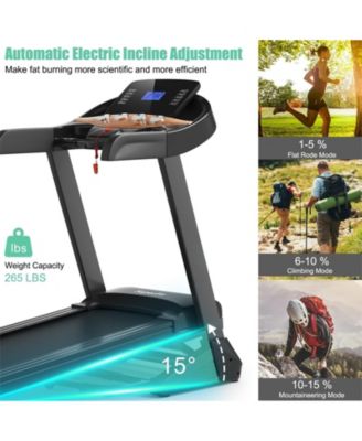 3.75HP Electric Folding Treadmill with Auto Incline 12 Program APP Control