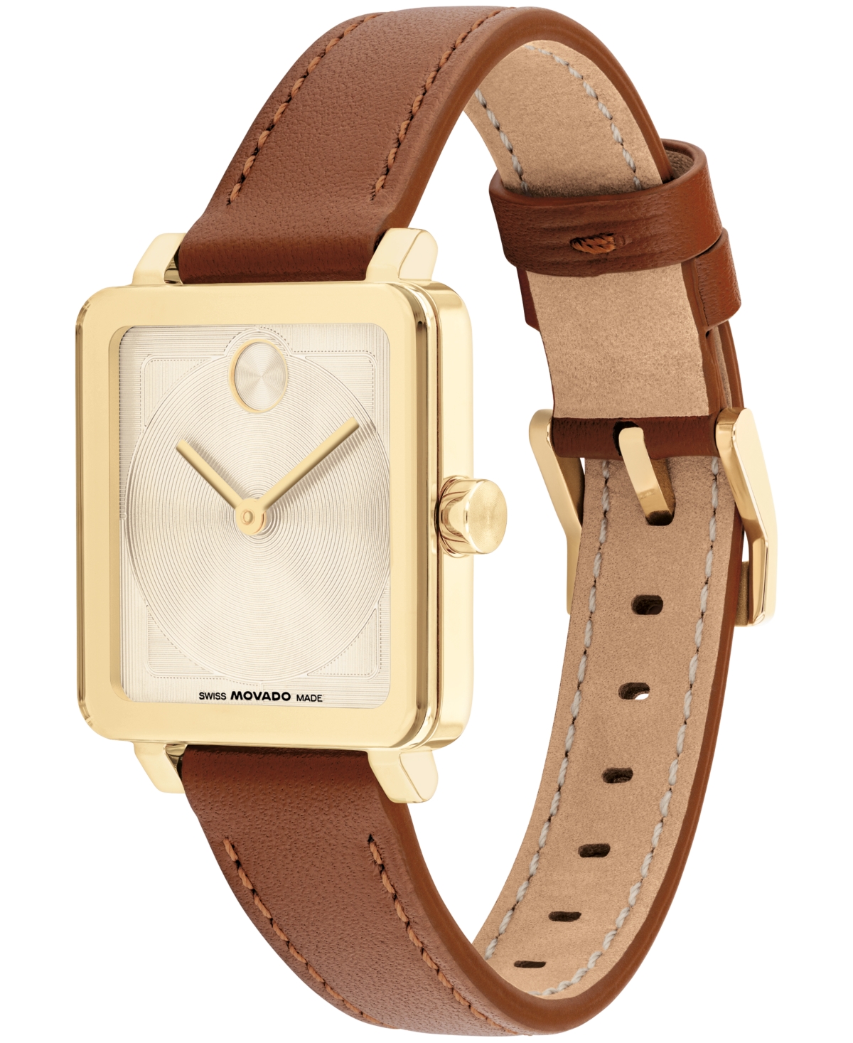 Movado Women's Bold Evolution 2.0 Swiss Quartz Cognac Leather Watch 26mm In Brown