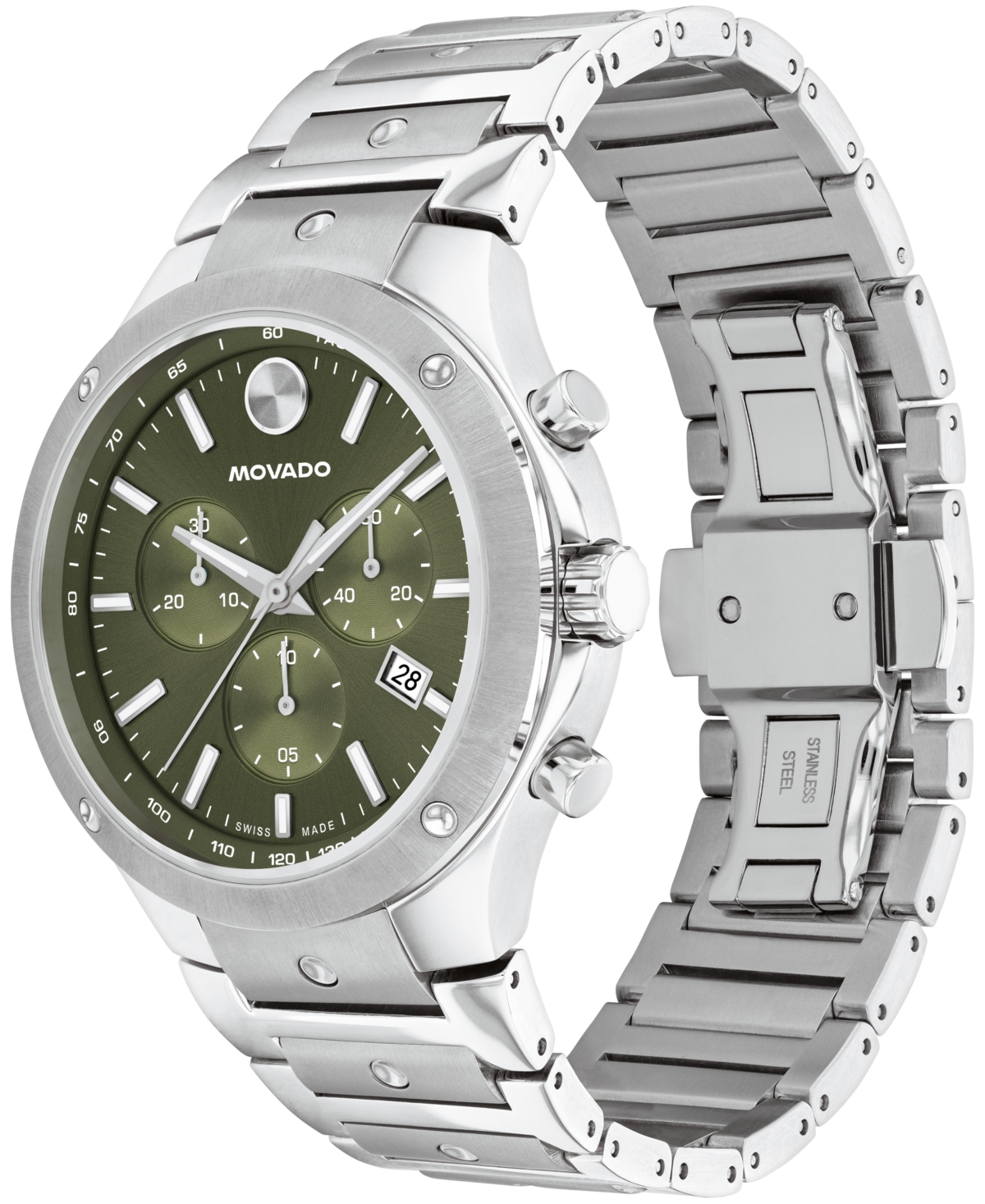 Movado Men's Se Swiss Quartz Chrono Stainless Steel Watch 42mm In Silver-tone