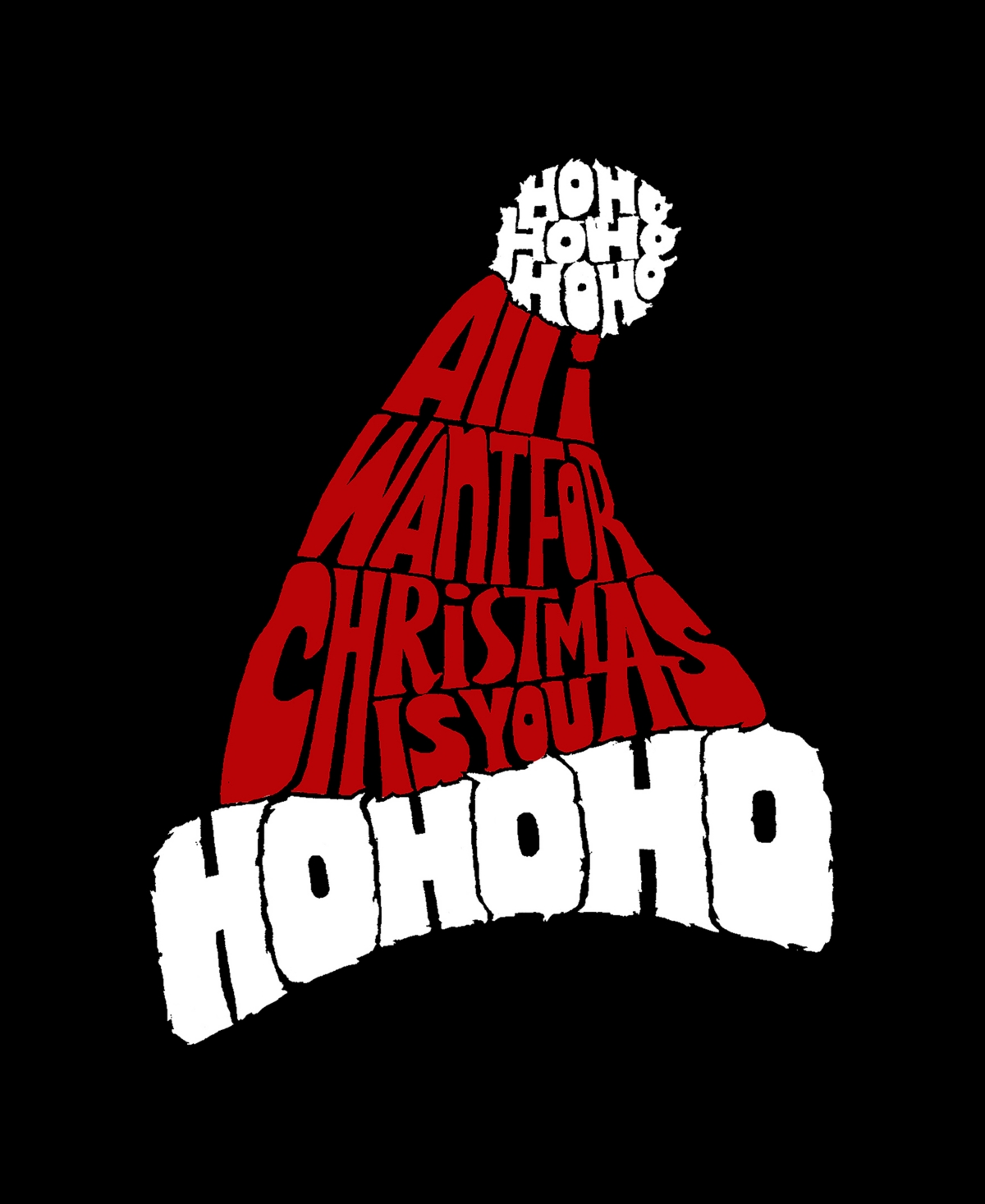 La Pop Art Men's All I Want for Christmas Is You Word Art Long Sleeve T-Shirt