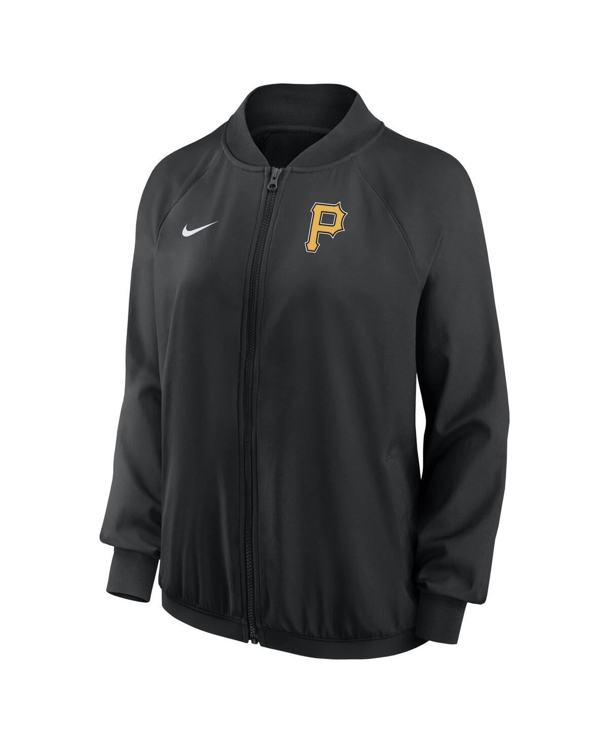 Nike Women's Black Pittsburgh Pirates Authentic Collection Team Raglan Performance Full-zip Jacket In Black