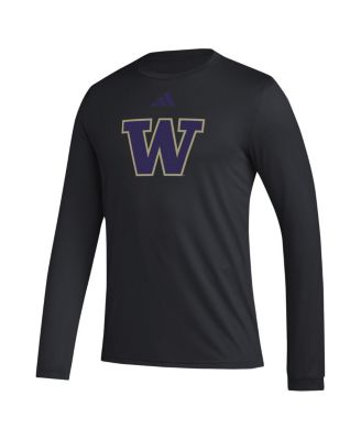 Men's Black Washington Huskies Primary Locker Logo Pre-Game Long Sleeve T-Shirt
