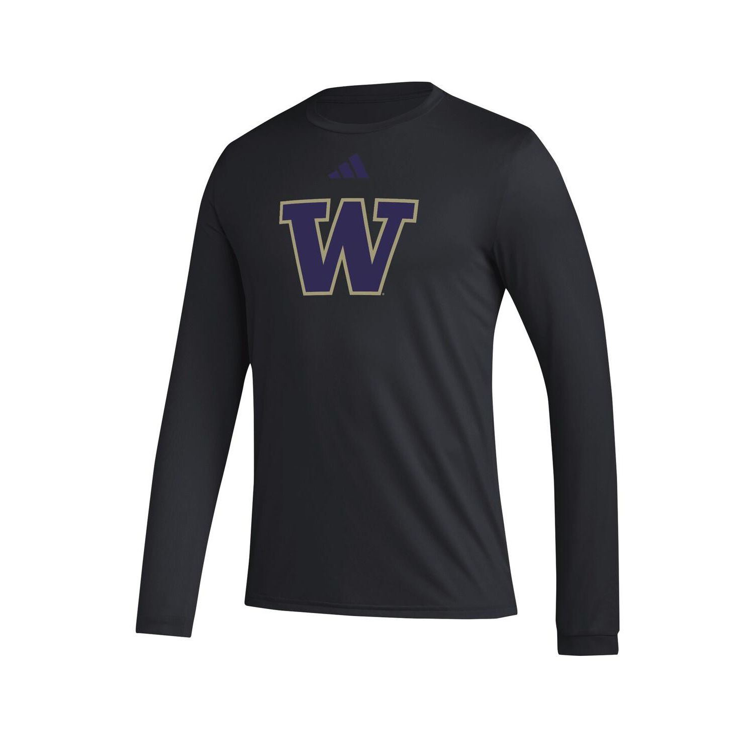 Men's Black Washington Huskies Primary Locker Logo Pre-Game Long Sleeve T-Shirt