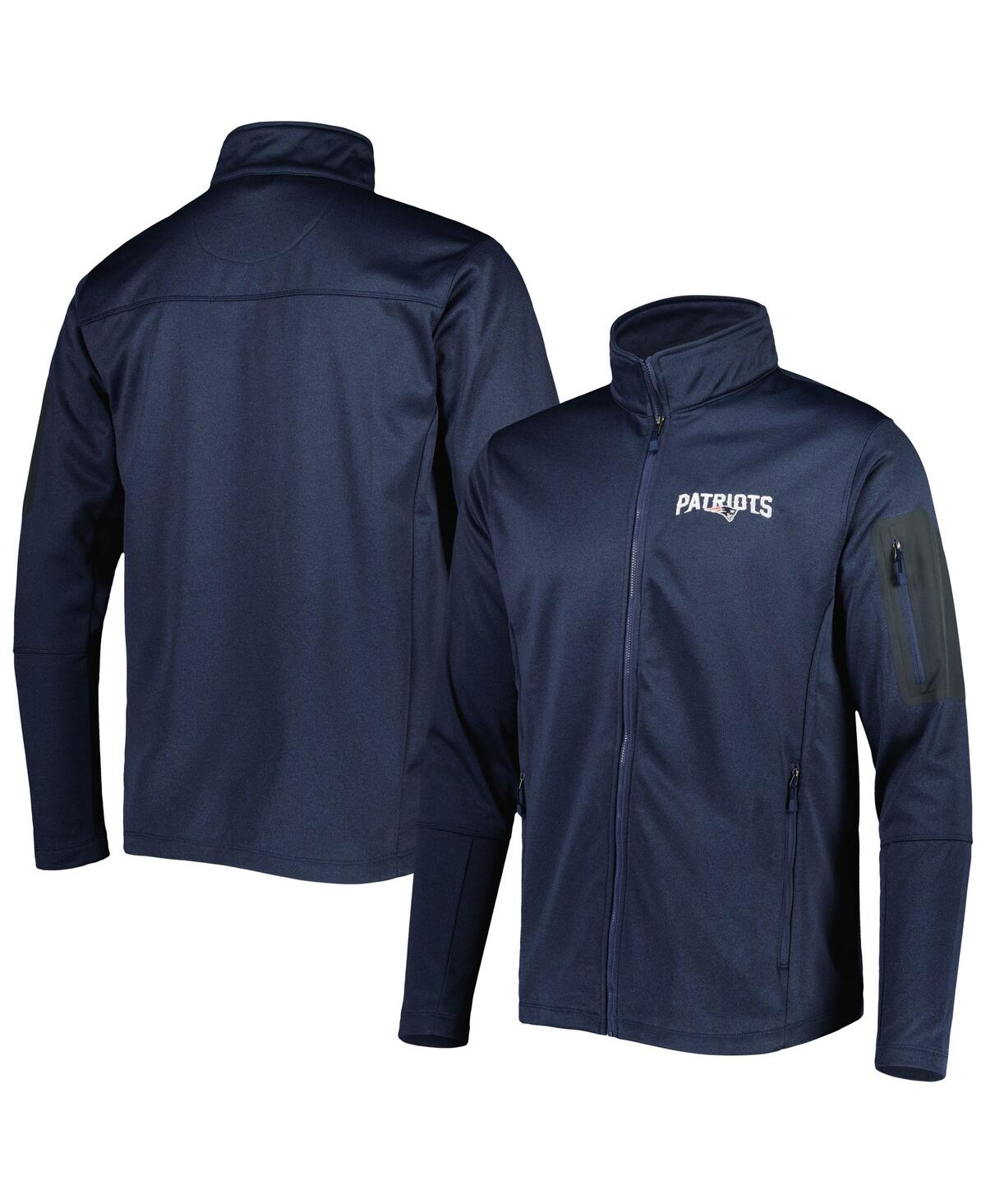 Men's Heather Navy New England Patriots Freestyle Coated Tech Fleece Full-Zip Jacket - Heather Navy