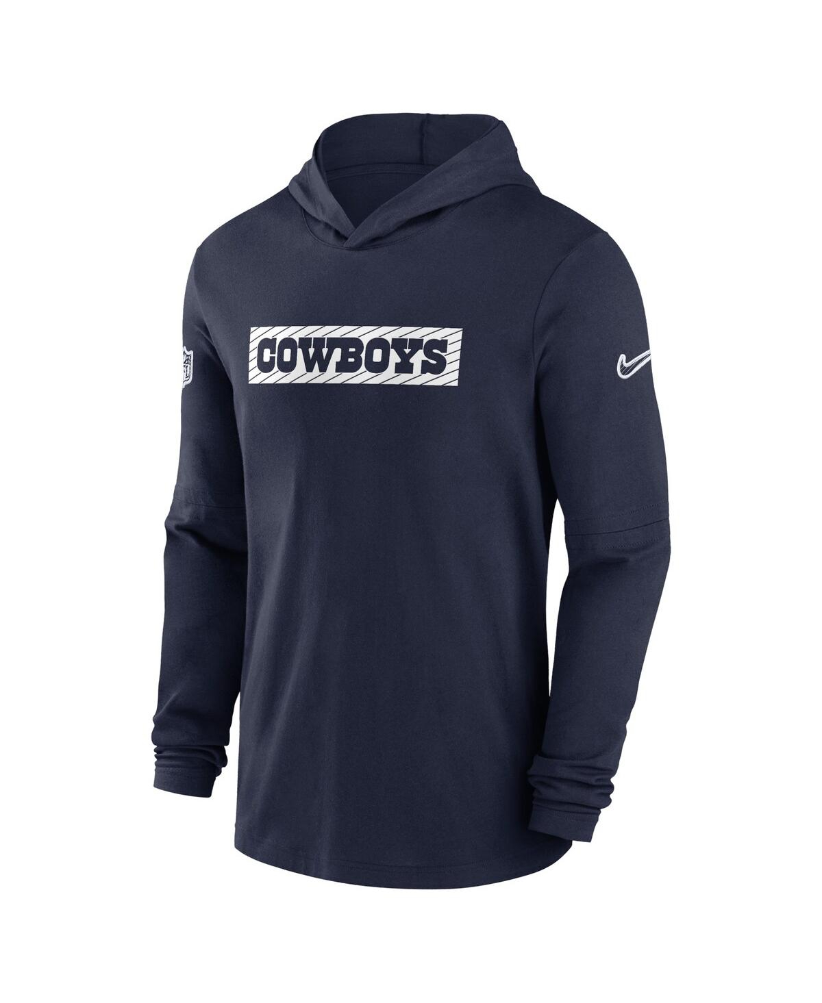 Nike Men's Navy Dallas Cowboys 2024/25 Sideline Performance Long Sleeve Hoodie T-shirt In Navy