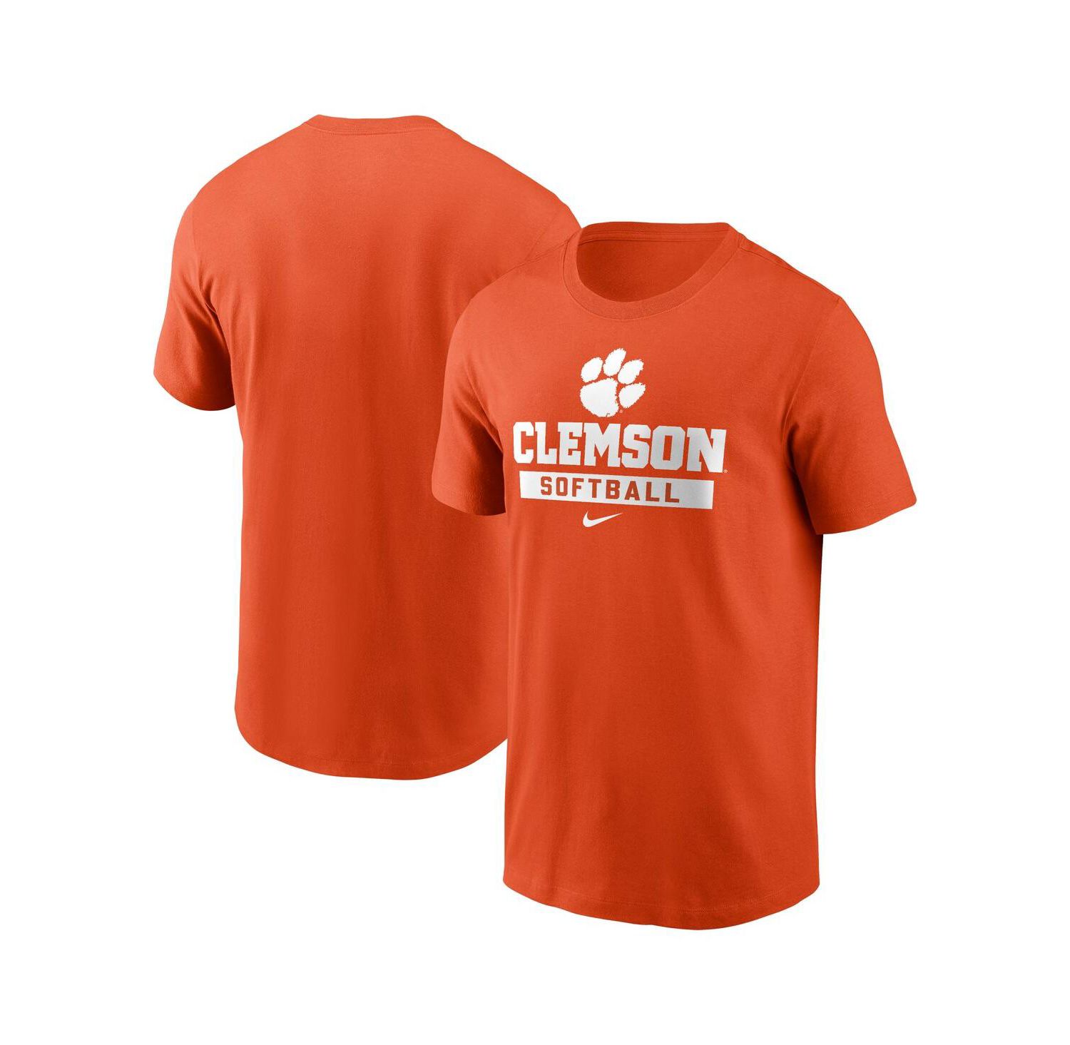 Men's Orange Clemson Tigers Softball T-Shirt