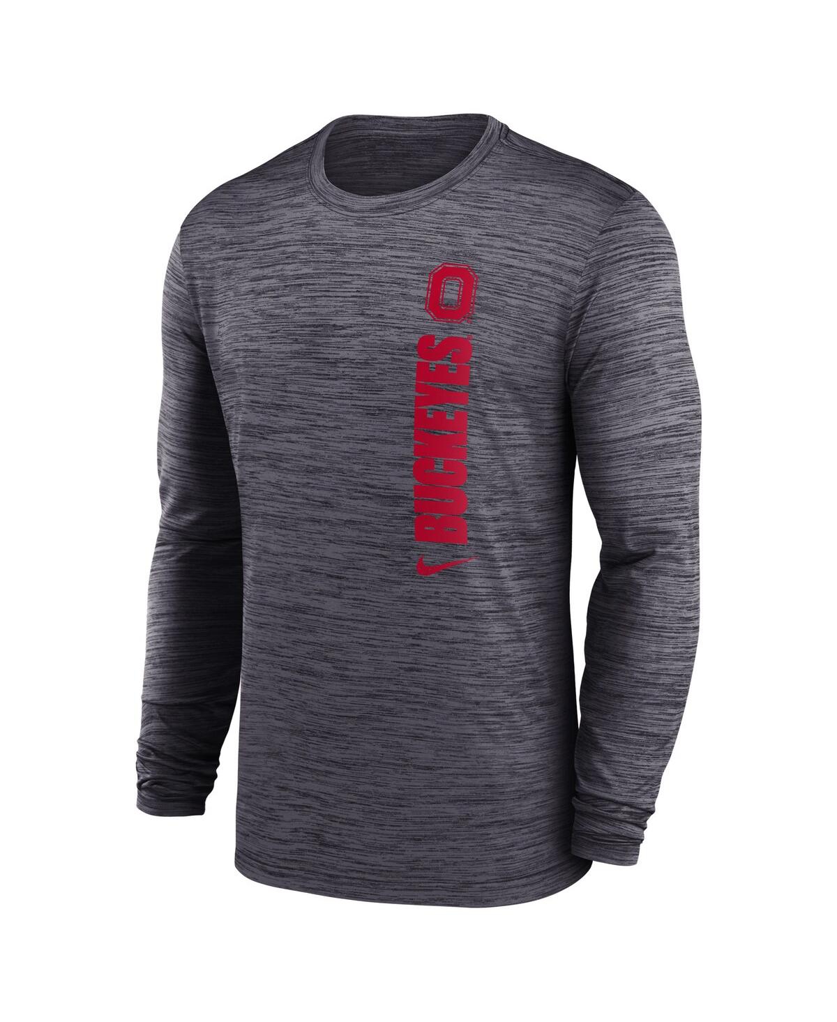 Nike Men'sOhio State Buckeyes 2024 Sideline Velocity Performance Long Sleeve T-Shirt - Black