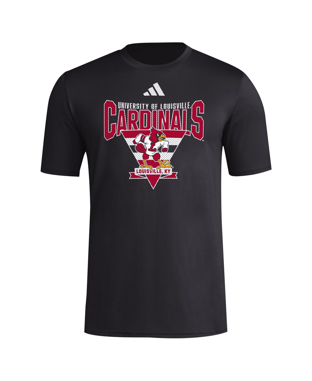 Adidas Men'sLouisville Cardinals 2024 Locker Trilateral Pre-Game T-Shirt - Black