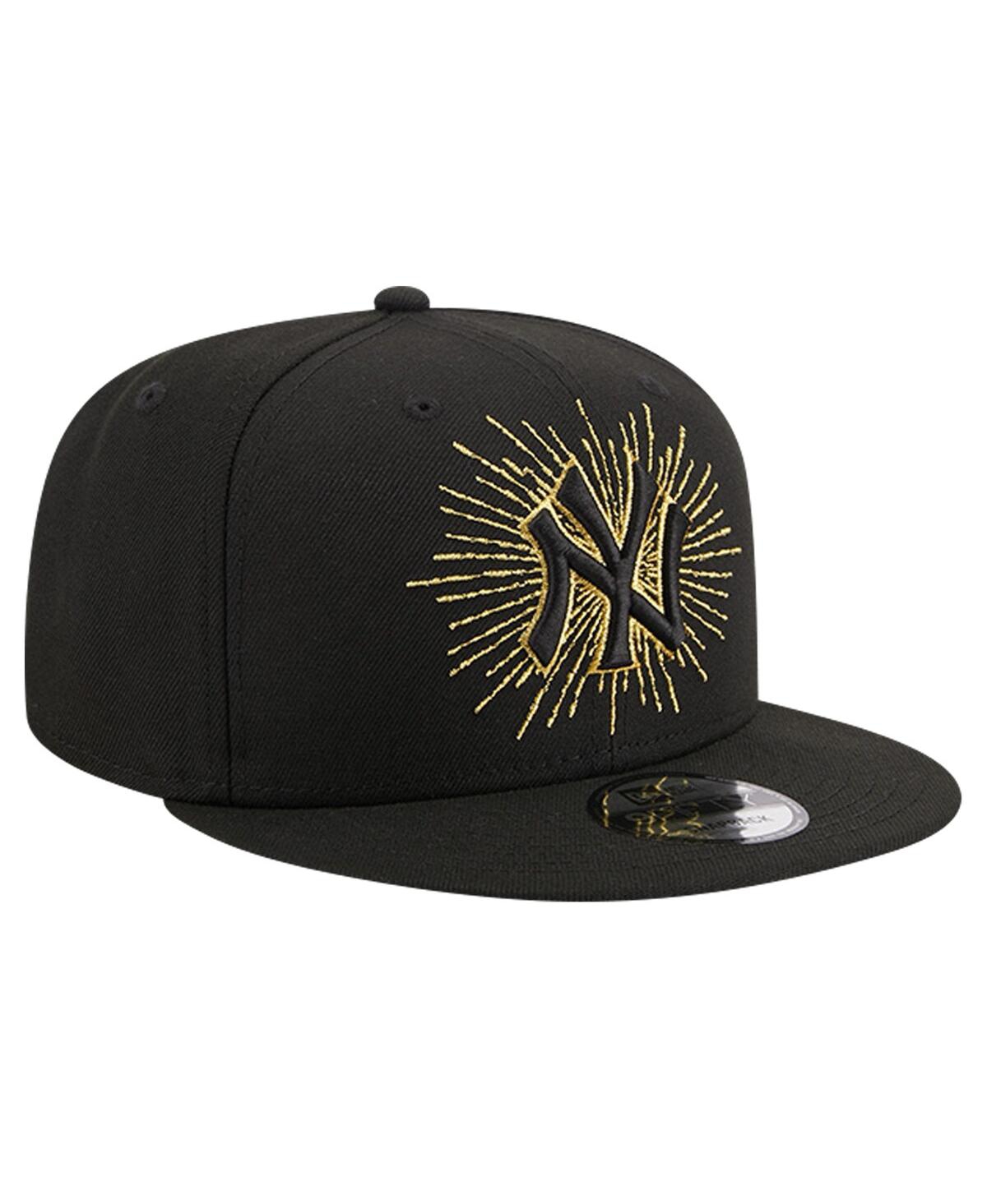New Era Men'sNew York Yankees Metallic Logo 9FIFTY Snapback Hat - Black