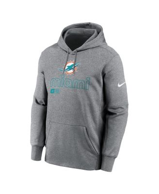 Men's Heather Gray Miami Dolphins Big Tall Performance Pullover Hoodie