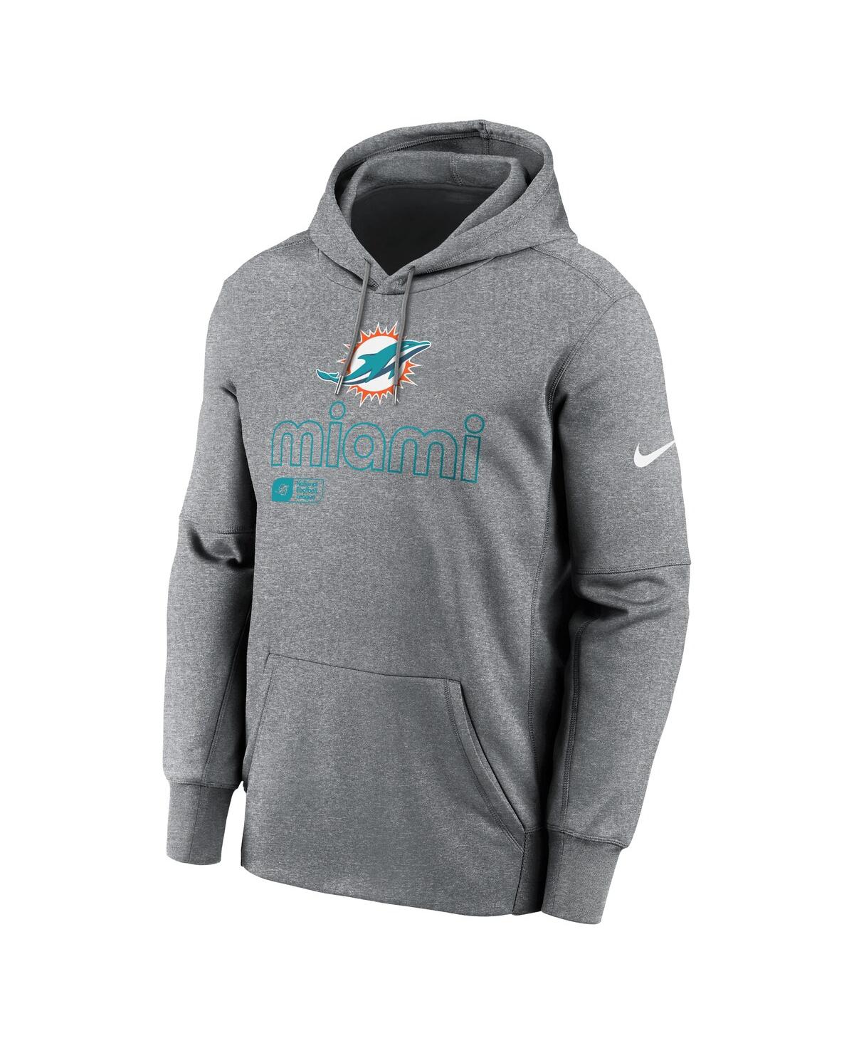 Nike Men'sMiami Dolphins Big Tall Performance Pullover Hoodie - Heather Gray