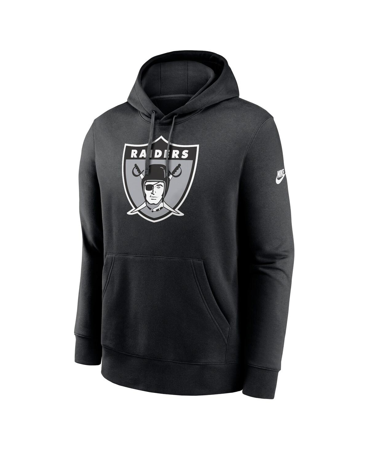Nike Men'sLas Vegas Raiders Rewind Club Logo Pullover Hoodie - Black