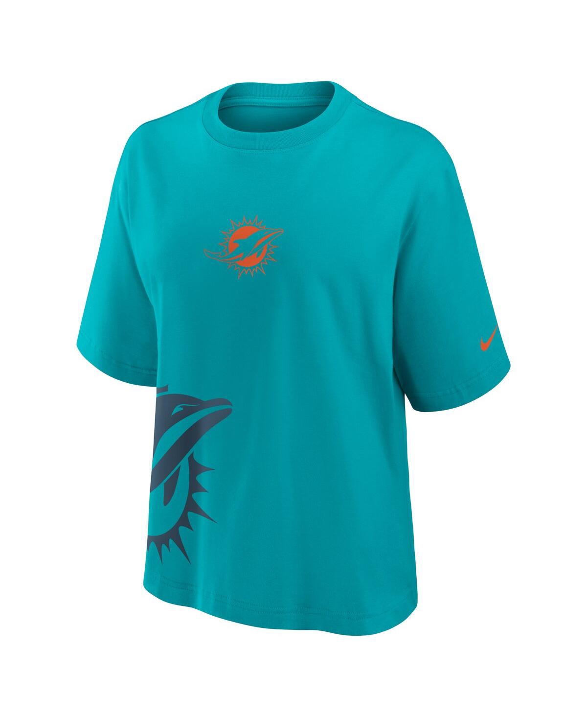 Nike Miami Dolphins Boxy  Women's Nfl T-shirt In Aqua