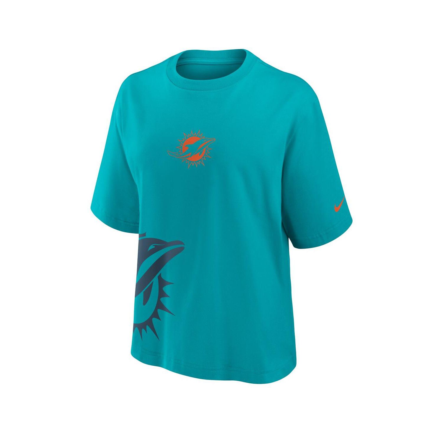 Women's Aqua Miami Dolphins Boxy T-Shirt