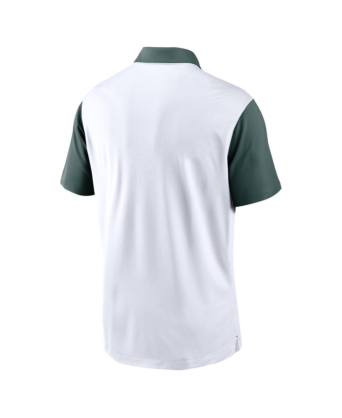 Nike Men's White Michigan State Spartans Primetime Campus Vapor Performance Polo In White,green