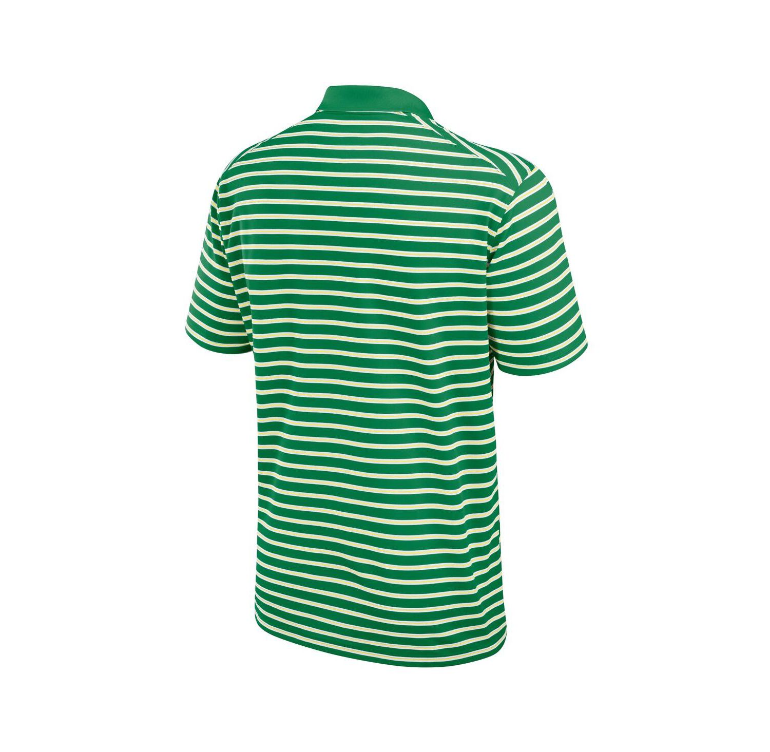 Men's Green/White Oregon Ducks Primetime Victory Striped Performance Polo