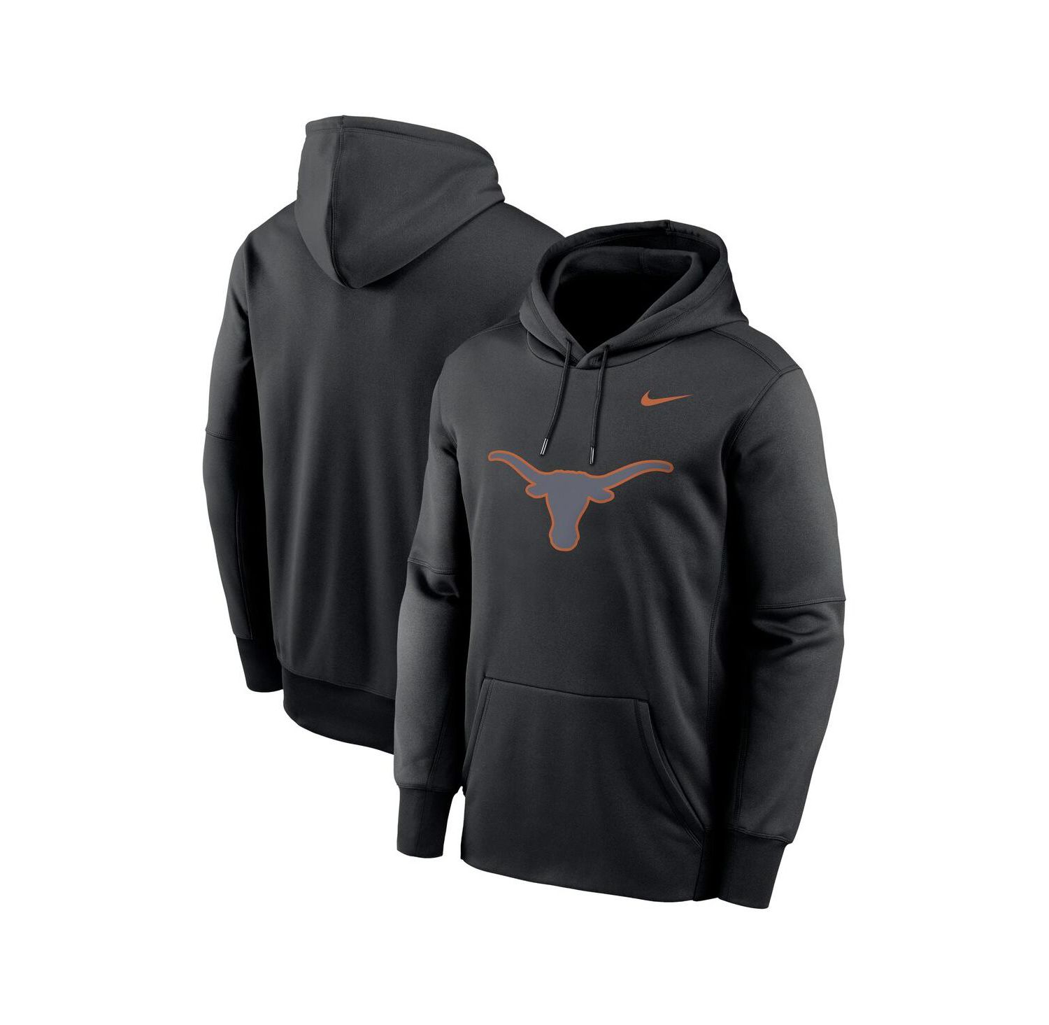 Men's Black Texas Longhorns Color Pop Performance Fleece Pullover Hoodie