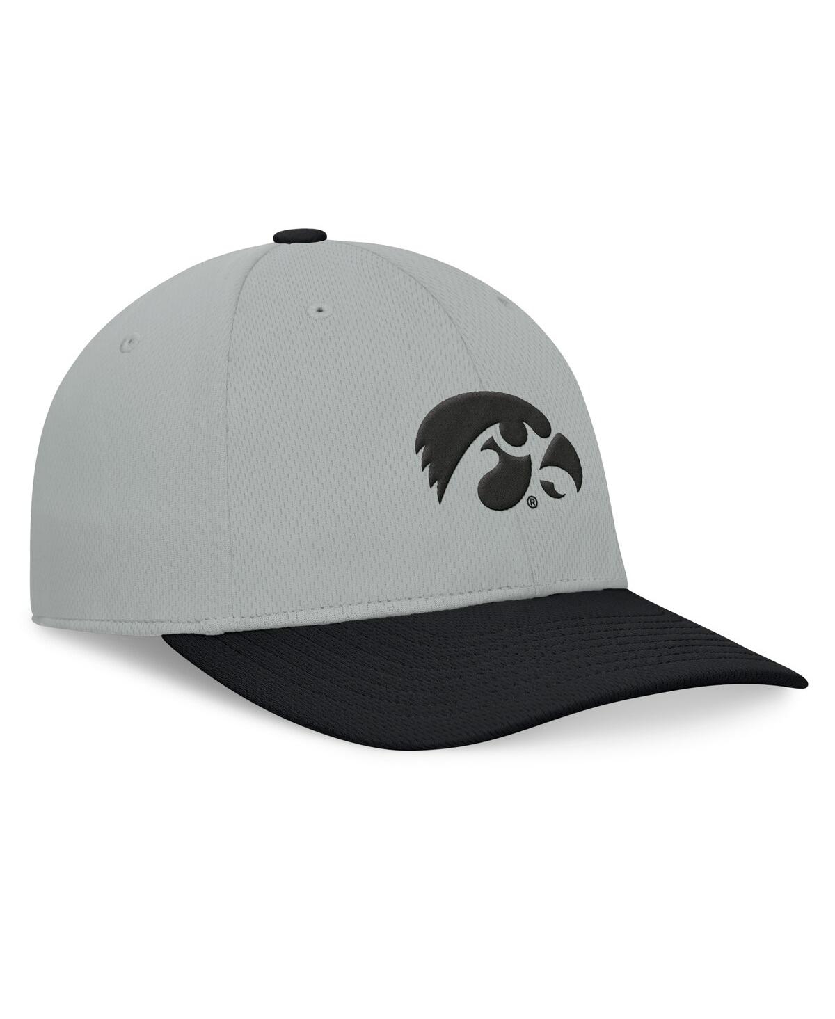 Top Of The World Men's Gray/black Iowa Hawkeyes Mick Flex Hat In Gray,black