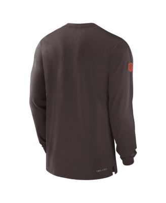 Men's Brown Cleveland Browns Sideline Player Performance Long Sleeve T-Shirt
