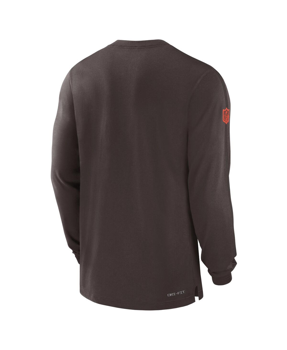 Nike Brown Cleveland Browns Sideline Player Performance Long Sleeve T-shirt In Brown