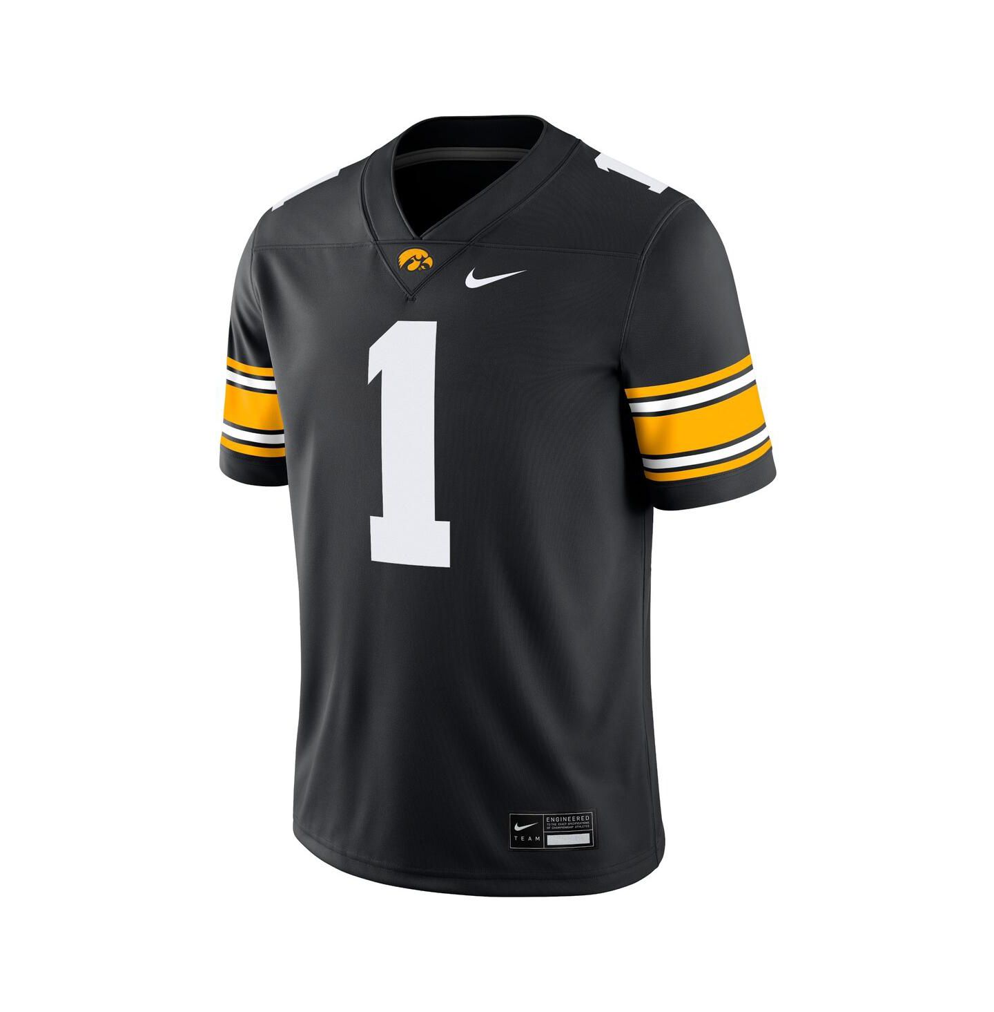 Мужской топ Nike 1 Black Iowa Hawkeyes Game Jersey — фото 3