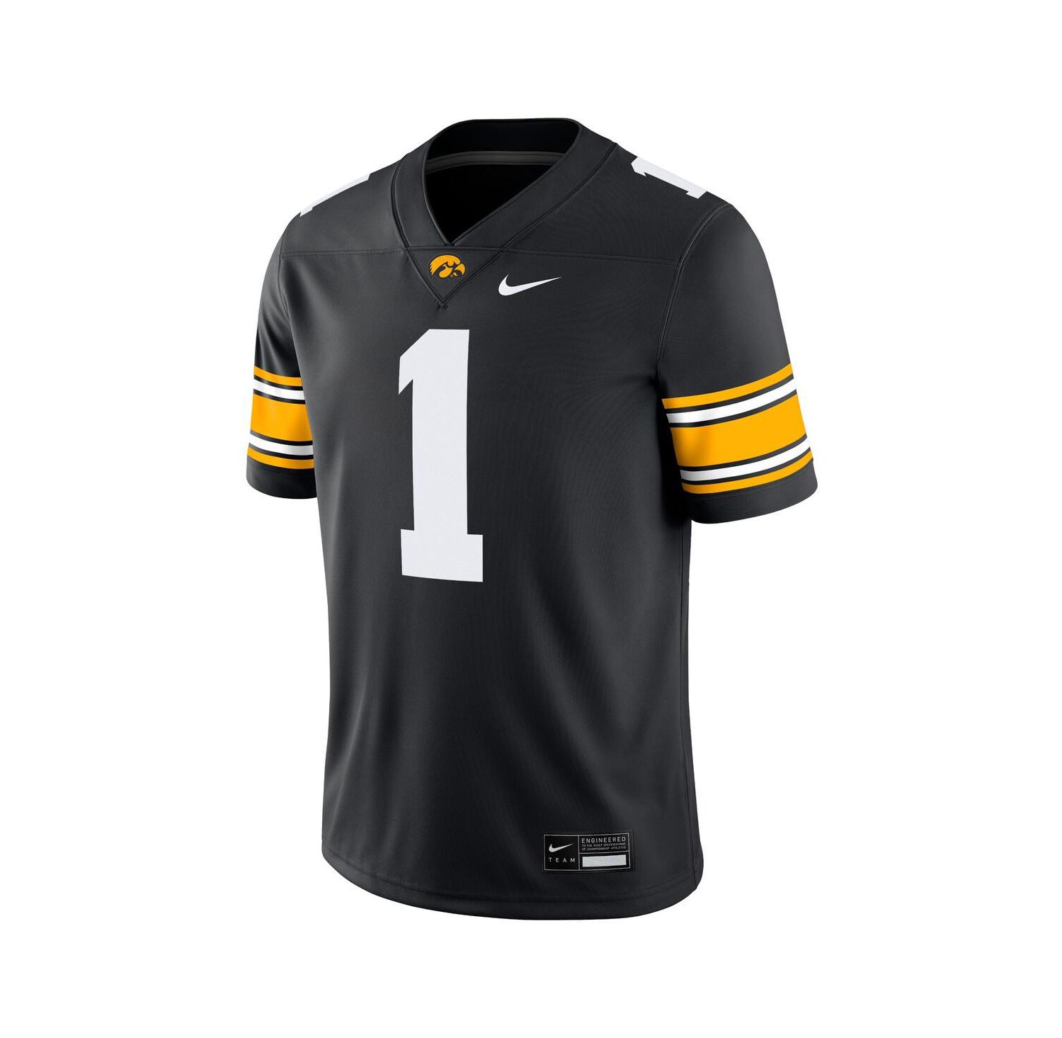 Men's 1 Black Iowa Hawkeyes Game Jersey