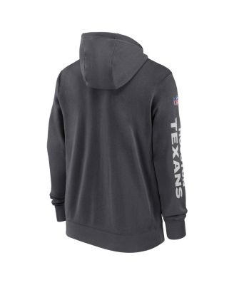 Men's Anthracite Houston Texans 2024 Sideline Club Full-Zip Hoodie