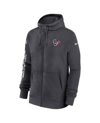 Men's Anthracite Houston Texans 2024 Sideline Club Full-Zip Hoodie