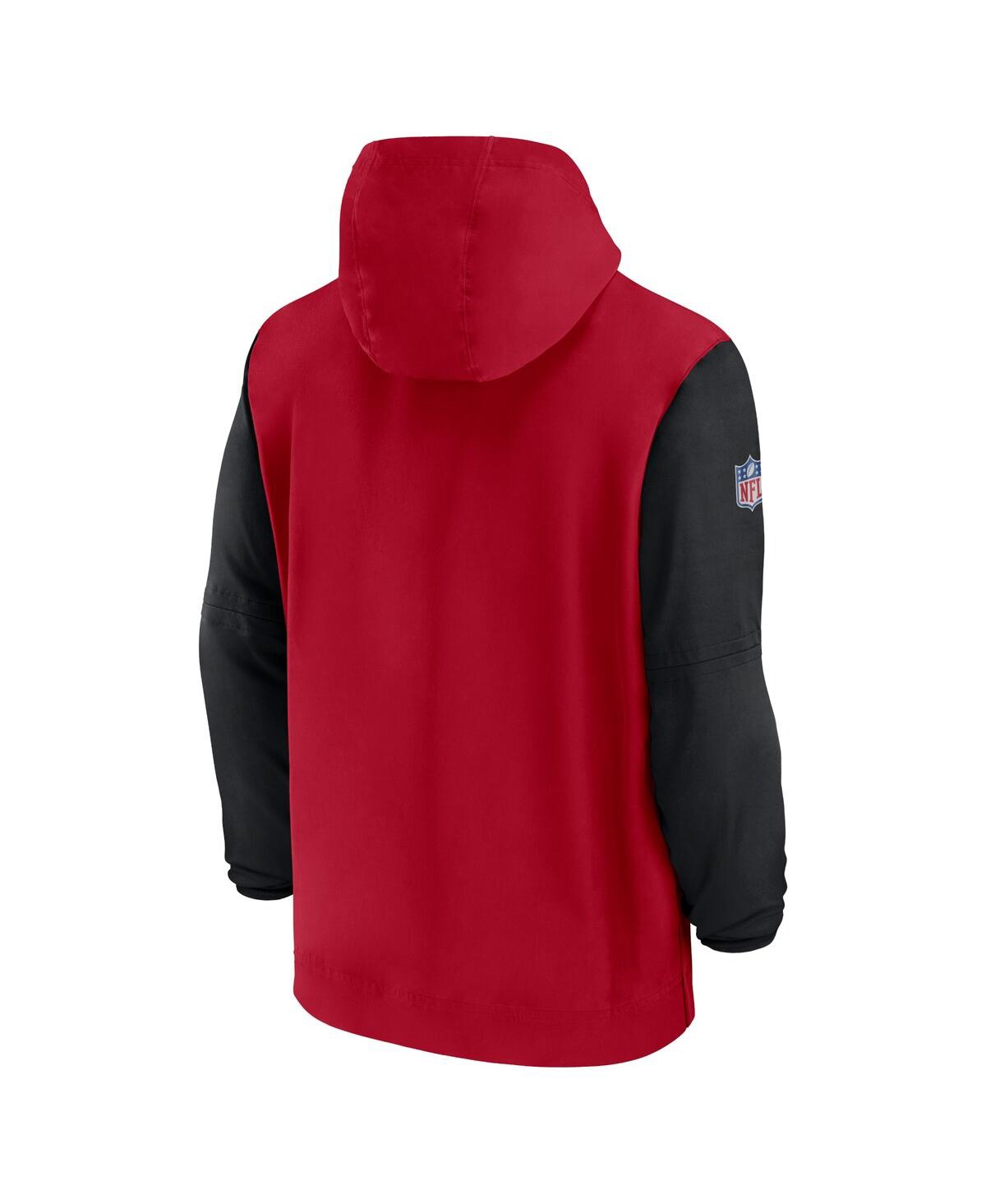 Nike Men'sBlack Atlanta Falcons 2024/25 Sideline Pre-Game Player 1/2-Zip Hoodie Jacket - Red, Black